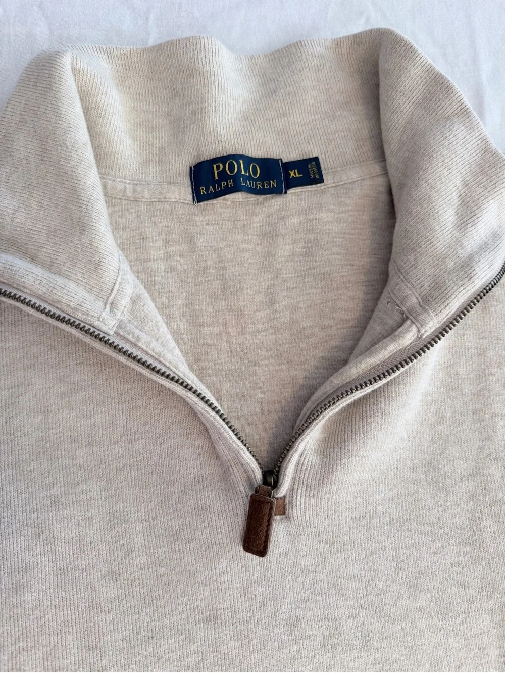 Polo by Ralph Lauren Men's Cream Half-Zip Pull-Over Sweater